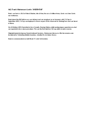A preview of a PDF biography for Corrin, Frank Watterson